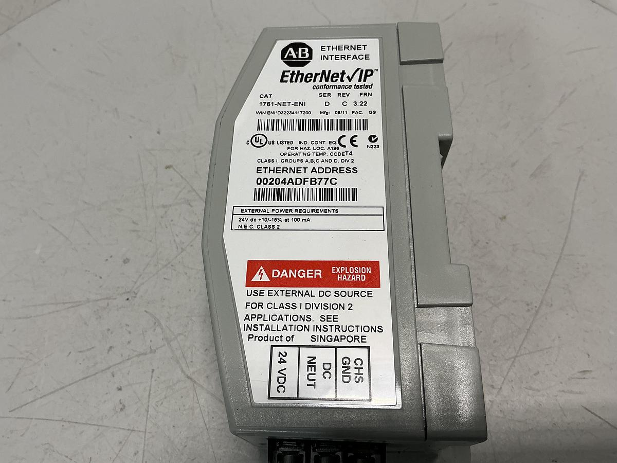 Used ALLEN BRADLEY 1761-NET-ENI