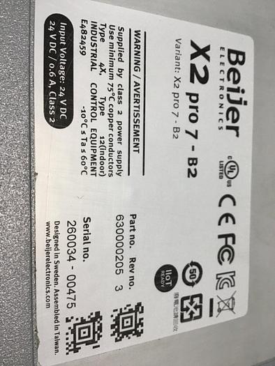 Used BEIJER ELECTRONICS Display Module X2 PRO7-B2 #143484