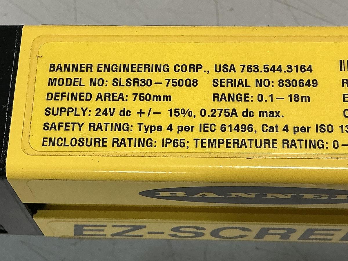 Used BANNER ENGINEERING SLSR30-750Q8