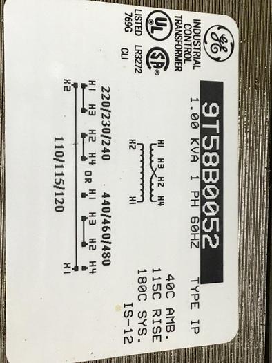 Used GENERAL ELECTRIC / GE 1.00 kVA Transformer 9T58B0052 #123272