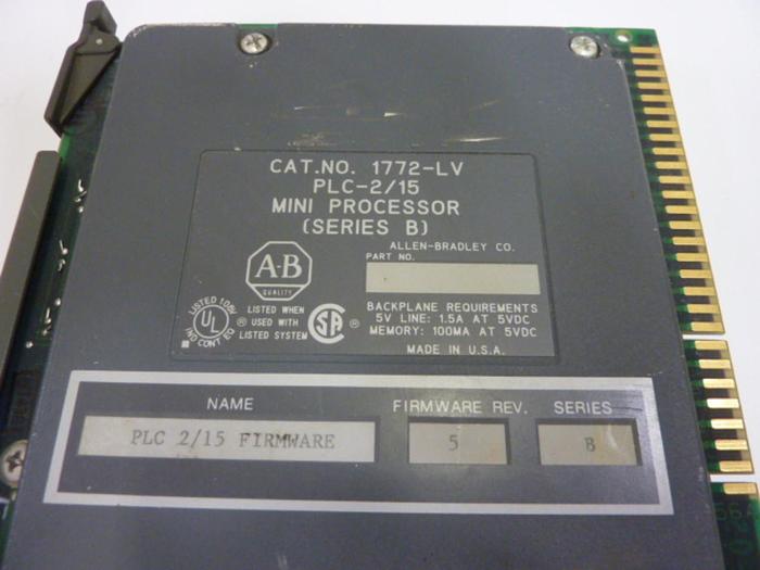 Used ALLEN BRADLEY Processor Module 1772-LV SER B #56675