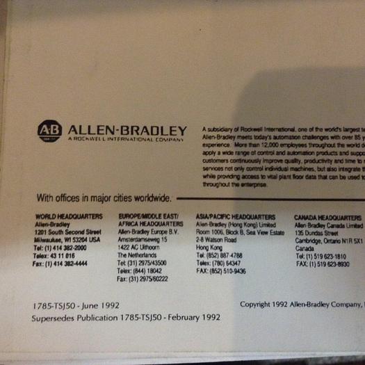 Used ALLEN BRADLEY Common Procedures Guide 1785-TSJ50 #70768