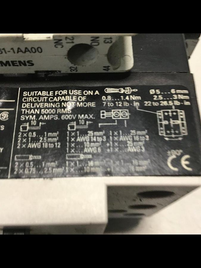 Used SIEMENS Contactor 3TF4422-0A Used