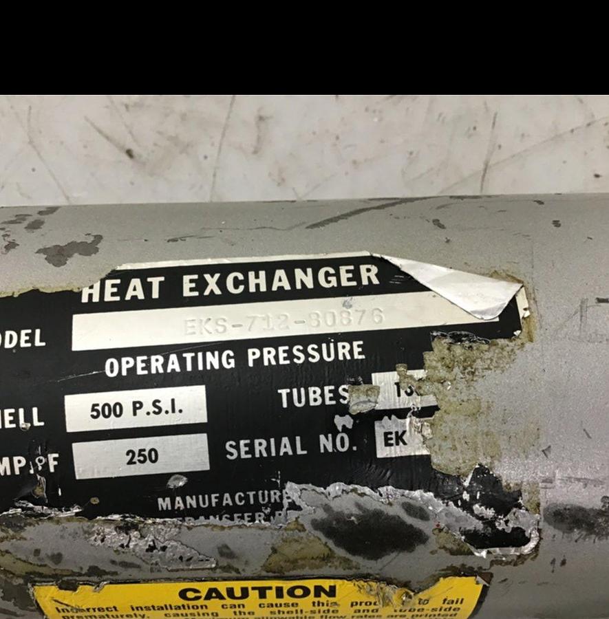 Used THERMAL TRANSFER Heat Exchanger EKS-712-80876 USED