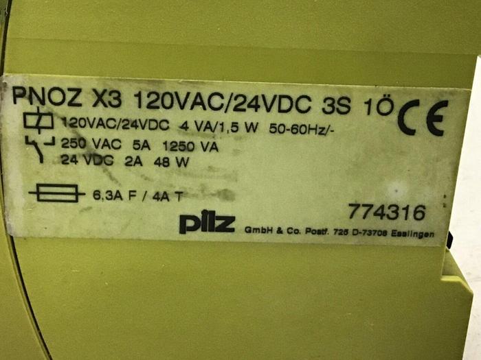Used PILZ Safety Relay PNOZX3120VAC/24VDC3S1O #123145