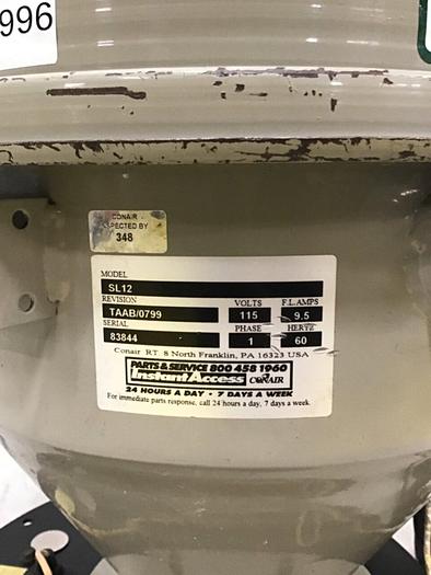 Used CONAIR Loader w/Lid, Filter & Control SL12 Used