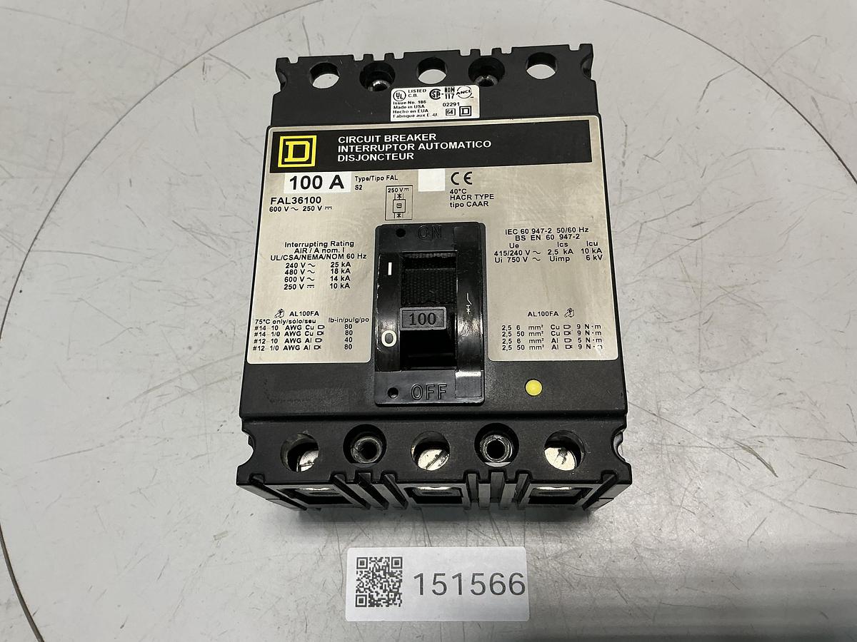 Used SQUARE D FAL36100