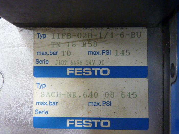 Used FESTO Control Block / Valve Terminal IFB8-02 #52817