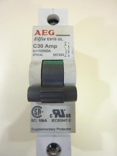 Used AEG MOTOR CONTROL 30 Amp Breaker E91S-C30 #42867