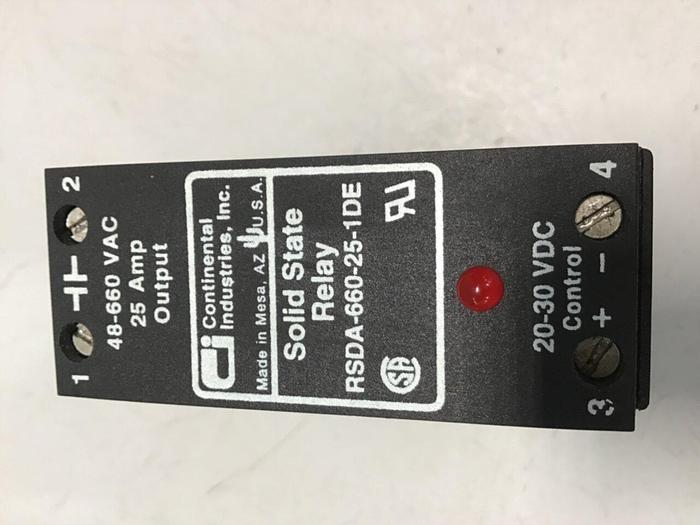 Used CONTINENTAL INDUSTRIES Solid State Relay RSDA-660-25-1DE #134777