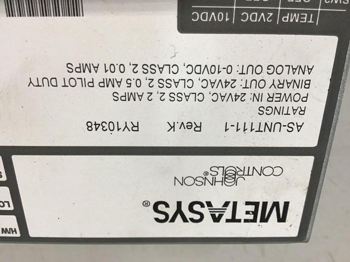 Used JOHNSON CONTROLS Controller AS-UNT111-1 #129326