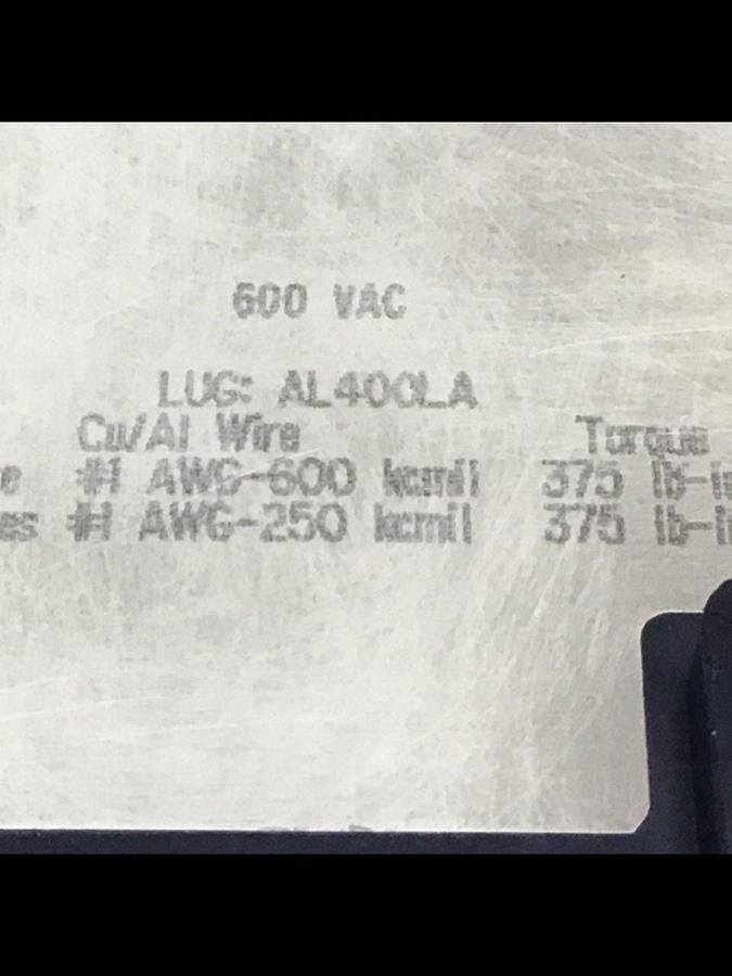 Used SQUARE D 400 Amp Circuit Breaker LAL3640035M #144285