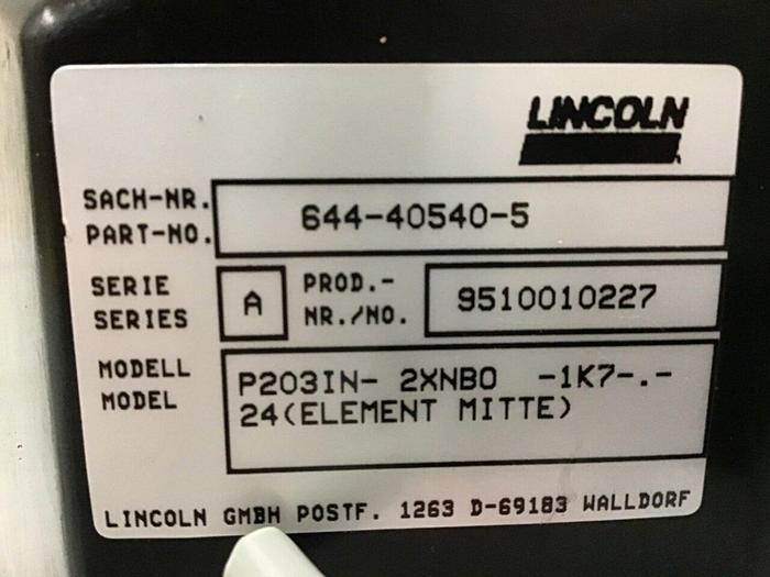 Used LINCOLN AIR Lubrication Pump 644405405 #122042