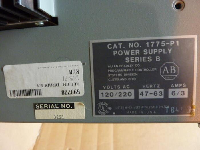 Used ALLEN BRADLEY Power Supply 1775-P1 SER B #28858