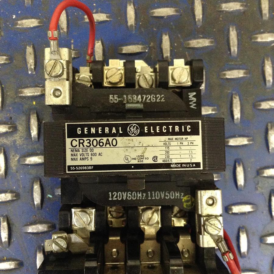 Used GENERAL ELECTRIC (G.E.) Motor Starter Size 00 CR306A0 USED