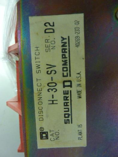 Used SQUARE D Disconnect Switch 9422-TC-3 #65261