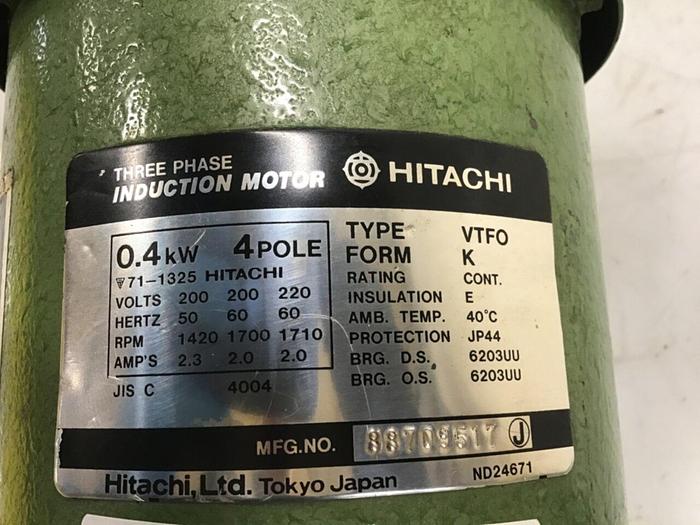 Used HITACHI 3 Phase Induction Motor VTFO-K 4P Used