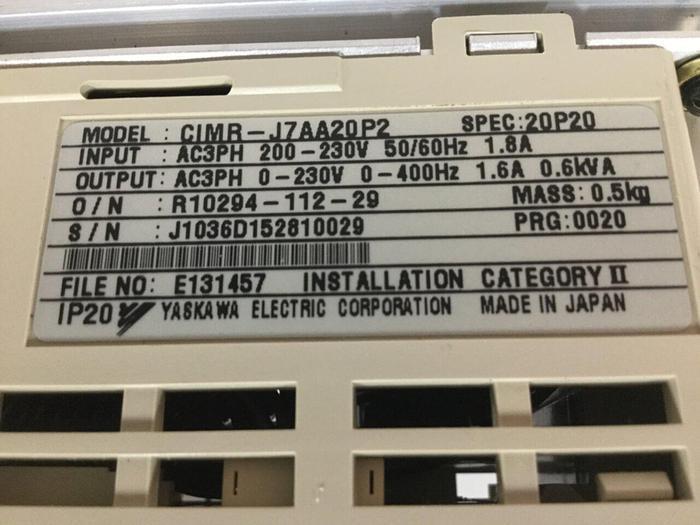 Used YASKAWA VS Mini J7 Drive CIMR-J7AA20P2 #101150