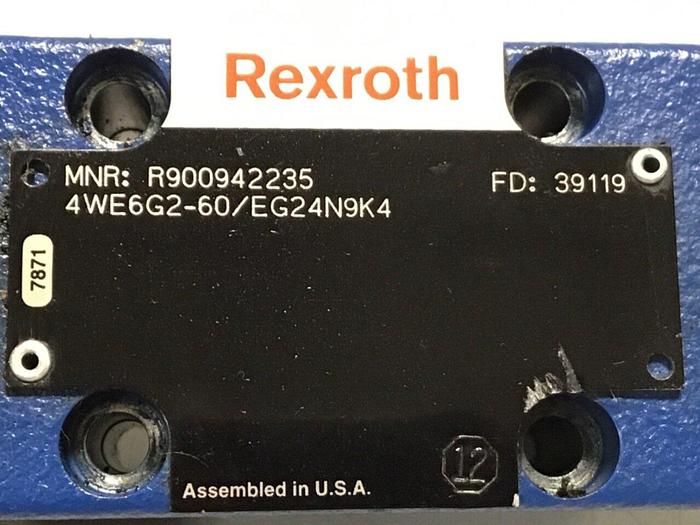 Used MANNESMANN REXROTH Hydraulic Valve 4WE6G2-60/EG24N9K4 #130773