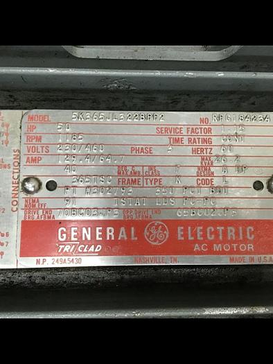 Used GENERAL ELECTRIC 50 HP AC Motor 5K365JL322BPF2 #144391