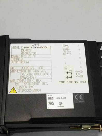 Used RKC Temperature Control REX-C400FK03VNN #96619
