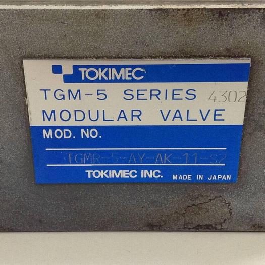 Used TOKIMEC Modular Valve TGMR-5-AY-AK-11-S2 #77780