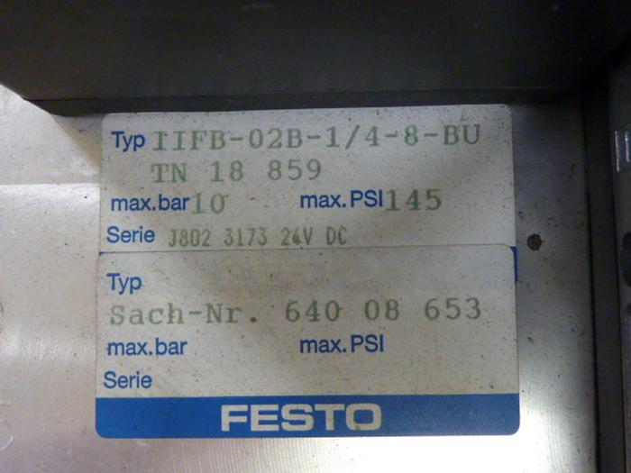 Used FESTO Control Block / Valve Terminal IFB8-02 #52716