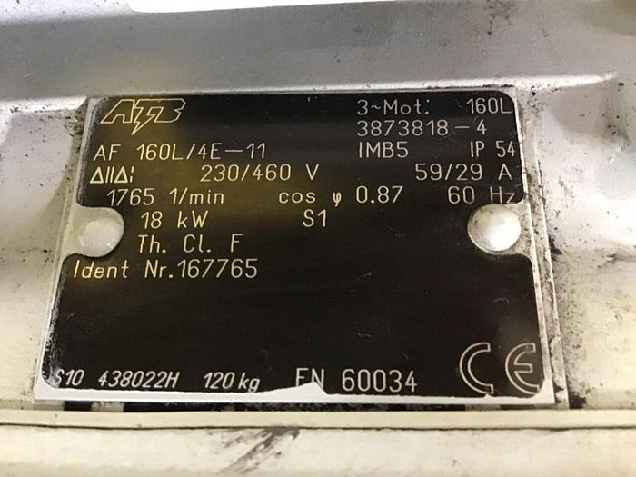 Used ATB FLENDOR 24 HP Motor AF160L/4E-11 18 KW Used