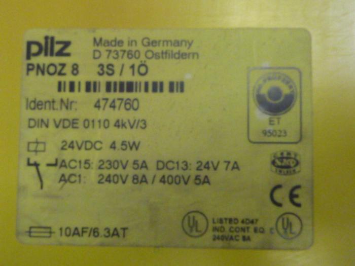 Used PILZ Safety Relay PNOZ83S/1O #49042
