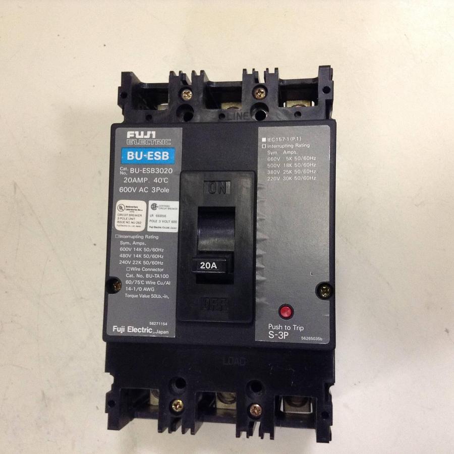 Used FUJI ELECTRIC 20 Amp Circuit Breaker BU-ESB3020 Used