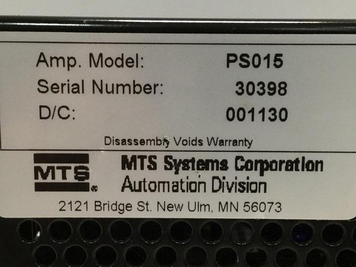 Used MTS SYSTEMS CO Servo Drive PS015 #109057