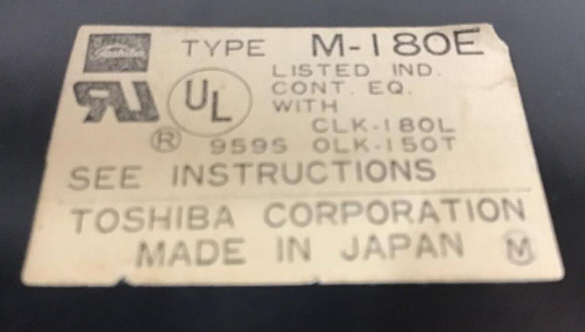 Used TOSHIBA Magnetic Contactor C-180E Used