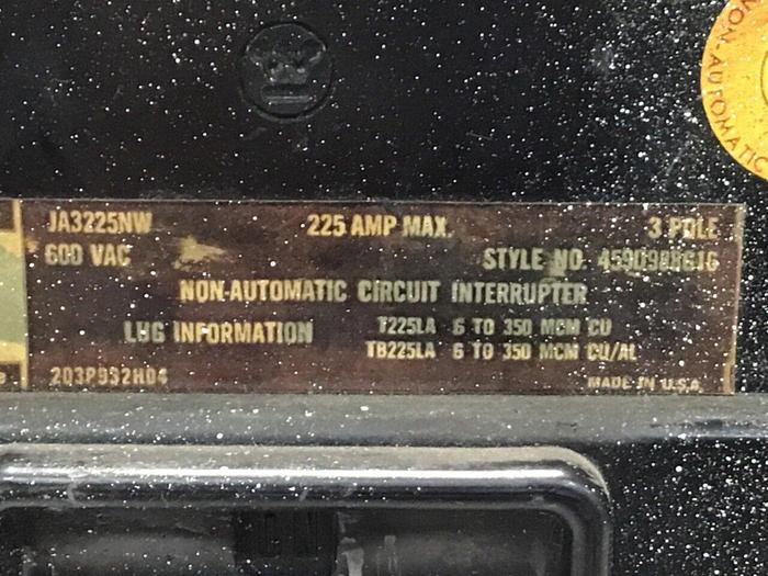 Used WESTINGHOUSE 225 Amp Circuit Breaker JA3225NW #126088