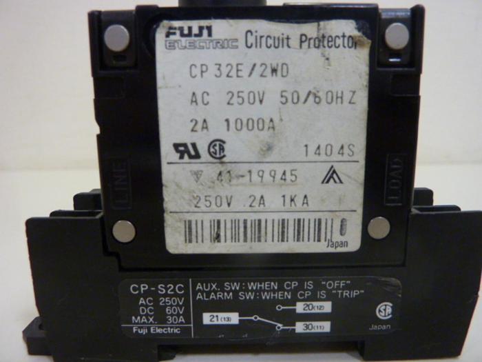 Used FUJI ELECTRIC Circuit Protector CP32E/2WD #46661