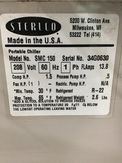 Used STERLCO Air Cooled Portable Chiller SMC 150 USED Used