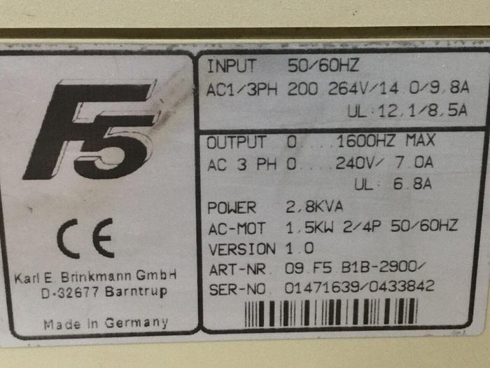 Used KEB F5 Drive 09.F5.B1B-2900 #105134