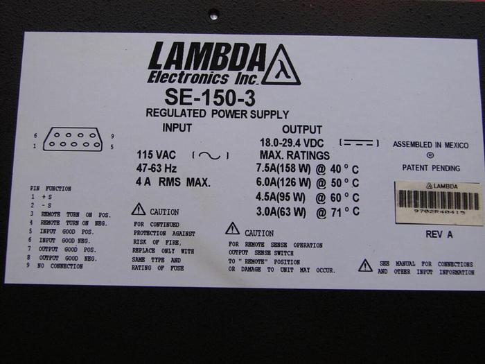Used LAMBDA Power Supply SE-150-3 #7086