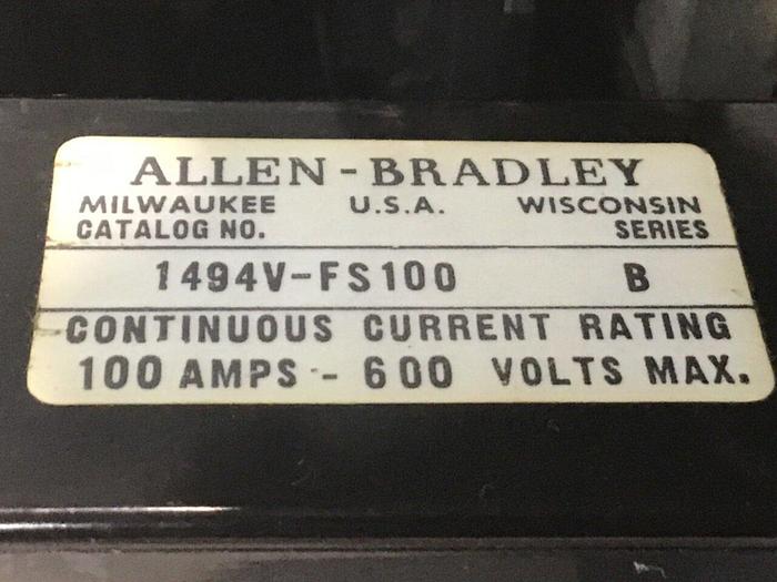 Used ALLEN BRADLEY Fuse Block 1494V-FS100 #127854