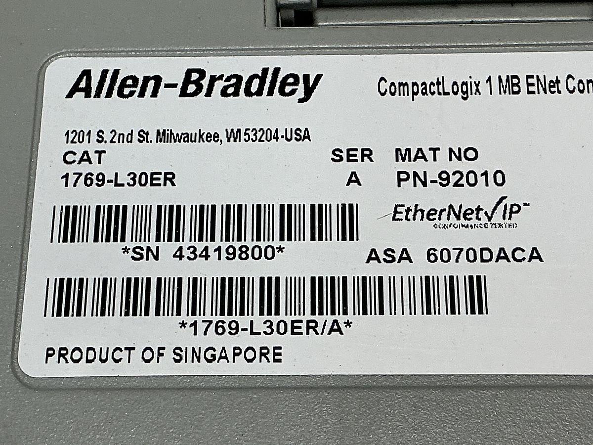 Used ALLEN BRADLEY 1769-L30ER