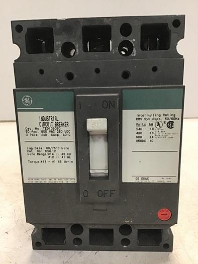 Used GE TED136050 Breaker & Disconnect 50 AMP USED #143732