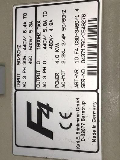 Used KEB Inverter 10.F4.C3D-3460/1.4 #119871