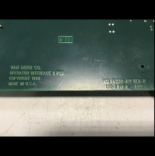 Used VAN DORN Operator Interface Board 330129 PC330-129 330-129 Used