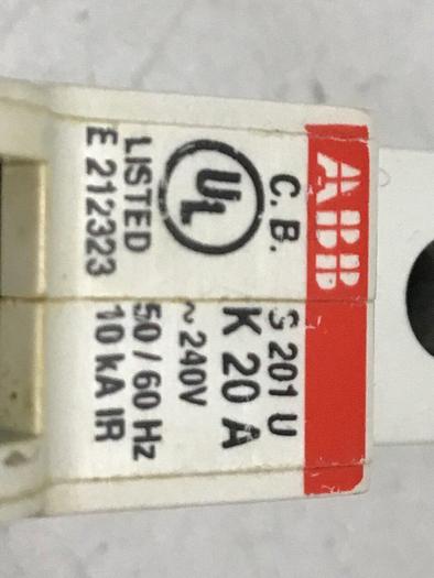 Used ABB Circuit Breaker 20 Amp S2014-K20A #119600