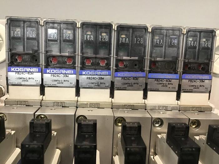 Used KOGANEI Block w/ Valves PBM6P-3W #120983