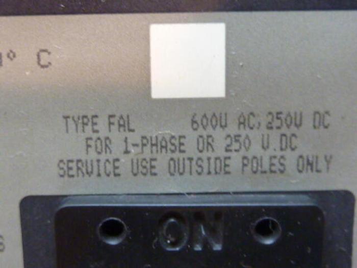 Used SQUARE D 20 Amp Circuit Breaker FAL360201212 USED