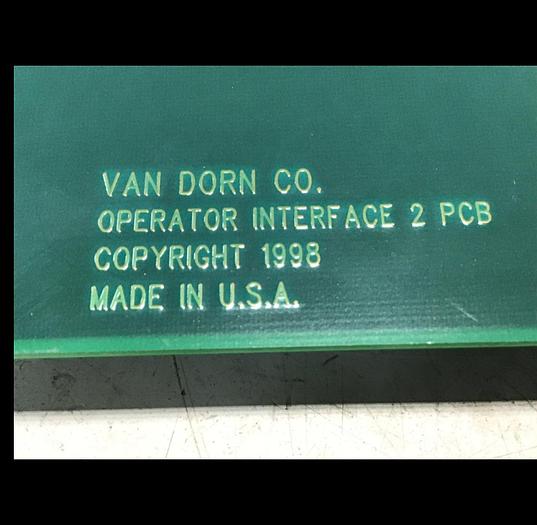 Used VAN DORN Operator Interface Board 330129 PC330-129 330-129 Used
