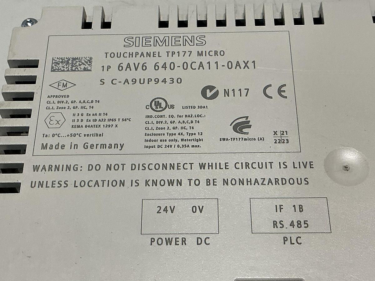 Used SIEMENS 6AV6 640-0CA11-0AX1
