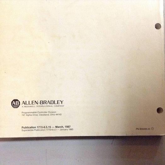 Used ALLEN BRADLEY User's Manual 1770-6.5.15 #70870