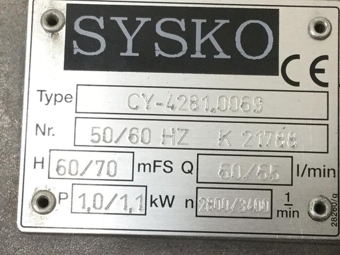 Used SYSKO CORPORATION Pump & 3 PH Motor CY-4281.0069 #106211