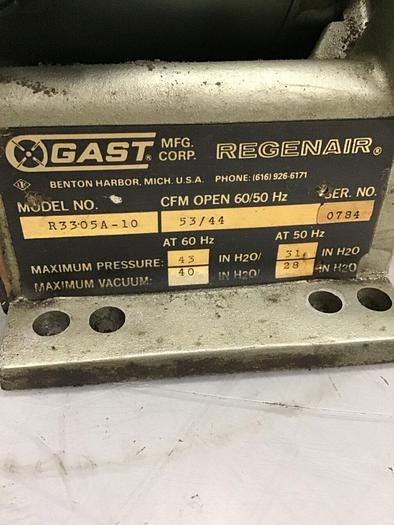 Used GAST MFG Regenair Blower R3305A-10 G Used